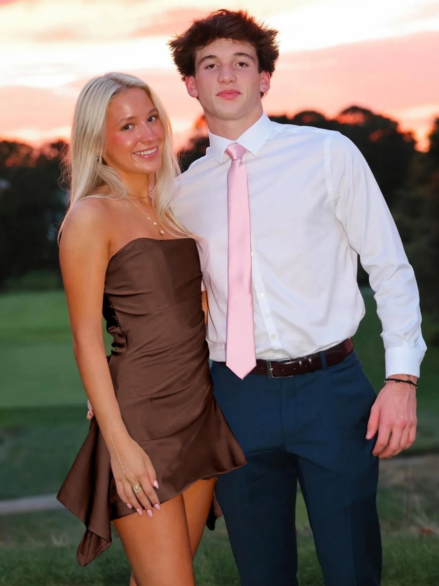 Navy Blue Strapless Sheath Irregular Hem Satin Short Homecoming & Cocktail Dress