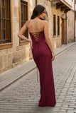 Red Sweetheart Satin Mermaid Long Prom Dress