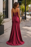 Sheath Black Long Appliques Prom Dress