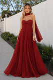 A Line Light Pink Sweetheart Chiffon Long Prom Dress