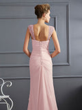 Etui-Linie Träger Ärmellos Perlen verziert Lange Chiffon Kleider Ball-/Abendkleid