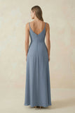 Cami Strap A-Line Chiffon Bridesmaid Dress in Neptune