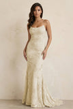 Sky Blue Spaghetti Straps Mermaid Tulle Long Prom Dresses With Appliques