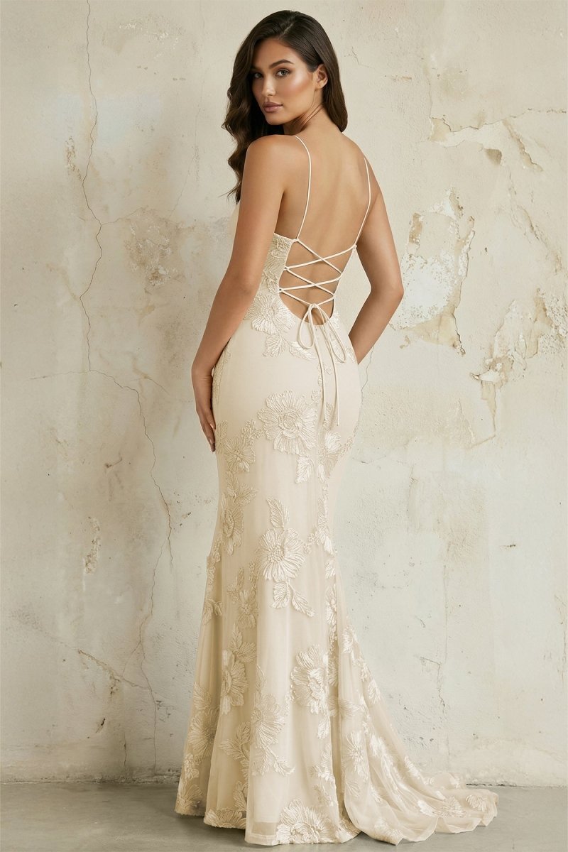Sky Blue Spaghetti Straps Mermaid Tulle Long Prom Dresses With Appliques