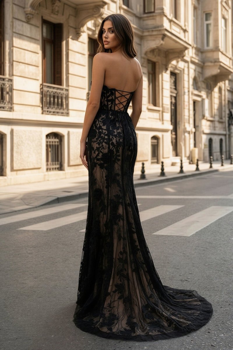 Mermaid Sweetheart Lace Prom Dress with Slit