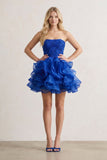A-line Lace Appliques Organza Short Homecoming Dress