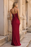 Ruched Strapless Pink Long Prom Dress