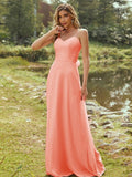 A-Line/Princess Chiffon Sash/Ribbon/Belt Sweetheart Sleeveless Floor-Length Bridesmaid Dresses Evening Dress