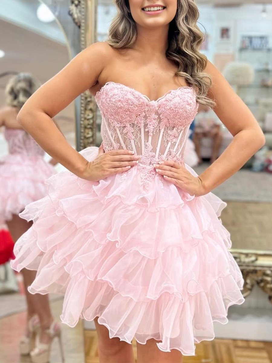 Cute A Line Light Blue Organza Homecoming Dresses