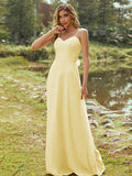 A-Line/Princess Chiffon Sash/Ribbon/Belt Sweetheart Sleeveless Floor-Length Bridesmaid Dresses Evening Dress