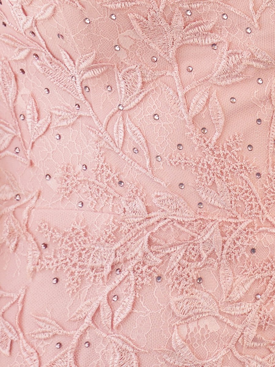 Pink Tight Short Lace Homecoming Dress with Appliques
