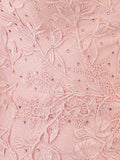 Pink Tight Short Lace Homecoming Dress with Appliques