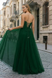 A-Line Sweetheart Beads Empire-Waist Sleeveless Prom Dress With Slit