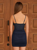 Dark Green Bow Bust Glitter Sheath Homecoming Dress