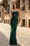 Red Sweetheart Satin Mermaid Long Prom Dress