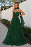 A Line Light Pink Sweetheart Chiffon Long Prom Dress