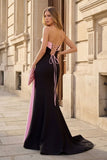 Strapless Mermaid Sheath Long Prom Dress with Side Bow