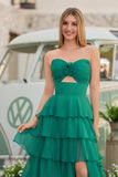 A-Line Sweetheart Layered Chiffon Sleeveless Formal Prom Dress