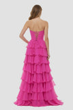 A-Line Sweetheart Layered Chiffon Sleeveless Formal Prom Dress
