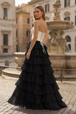 A-Line Sweetheart Layered Chiffon Sleeveless Formal Prom Dress
