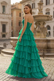 A-Line Sweetheart Layered Chiffon Sleeveless Formal Prom Dress