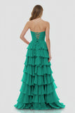 A-Line Sweetheart Layered Chiffon Sleeveless Formal Prom Dress