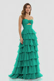 A-Line Sweetheart Layered Chiffon Sleeveless Formal Prom Dress