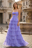 A-Line Sweetheart Layered Chiffon Sleeveless Formal Prom Dress