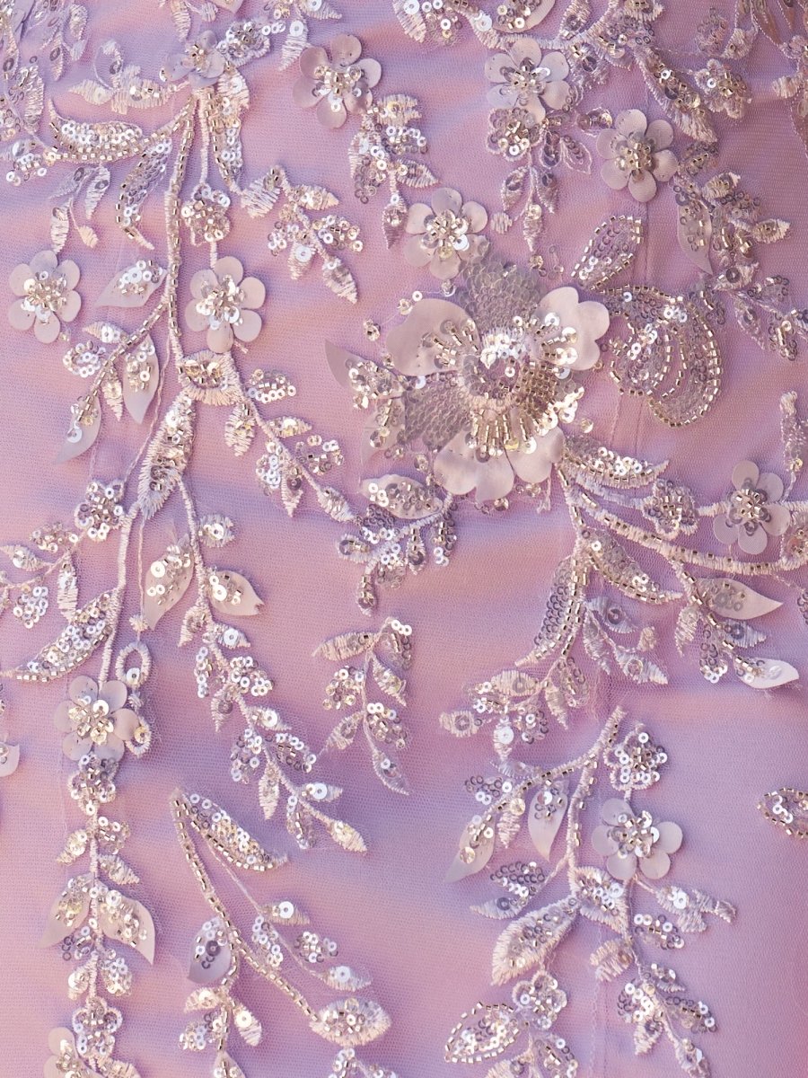 Lilac - Bodycon Spaghetti Straps Sequined Mini Party Dresses with Lace Appliques