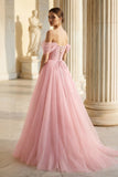 Princess Off the Shoulder Embroidering Tulle Sage Ball Gown