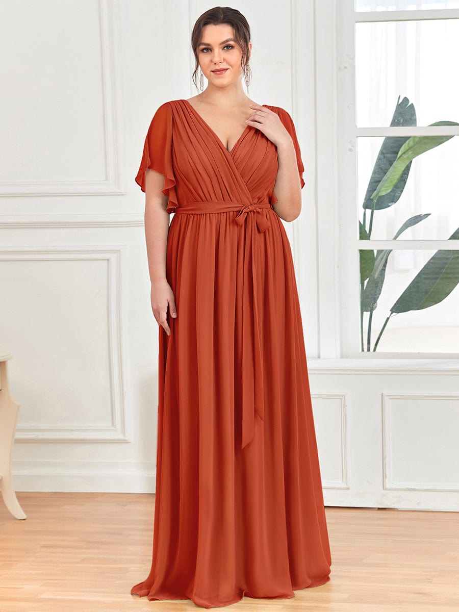Benutzerdefinierte Größe Krawatte-Taille Plissee A-Linie Abendkleid Damen formale Ballkleider