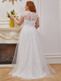Elegante Flügelärmeln Casual Applique Outdoor Brautkleid Brautkleider Formelle Abendkleider
