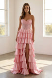 Navy Blue Sweetheart A Line Satin Appliqued Prom Dresses With Ruffles