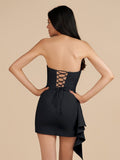 Yellow - Strapless Spandex Bodycon Homecoming & Cocktail Dress With Slit