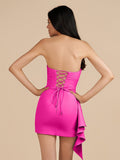 Yellow - Strapless Spandex Bodycon Homecoming & Cocktail Dress With Slit