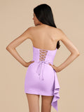 Yellow - Strapless Spandex Bodycon Homecoming & Cocktail Dress With Slit