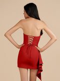 Yellow - Strapless Spandex Bodycon Homecoming & Cocktail Dress With Slit