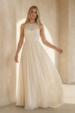 Elegant Bohemian Sleeveless Long A Line Chiffon Wedding Dresses