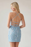 Sheath Lace Corset Homecoming Dress