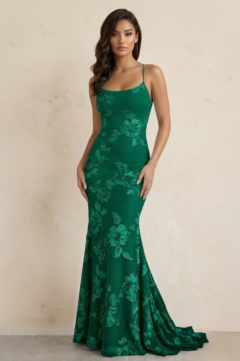 Sky Blue Spaghetti Straps Mermaid Tulle Long Prom Dresses With Appliques