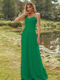 A-Line/Princess Chiffon Sash/Ribbon/Belt Sweetheart Sleeveless Floor-Length Bridesmaid Dresses Evening Dress