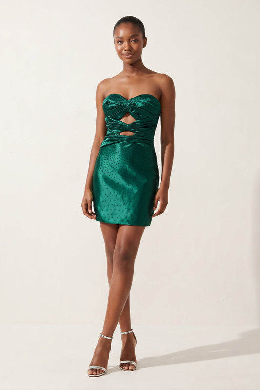 Dark Green - Sheath Sweetheart Sequined Cut Out Mini Party Dresses