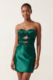 Dark Green - Sheath Sweetheart Sequined Cut Out Mini Party Dresses