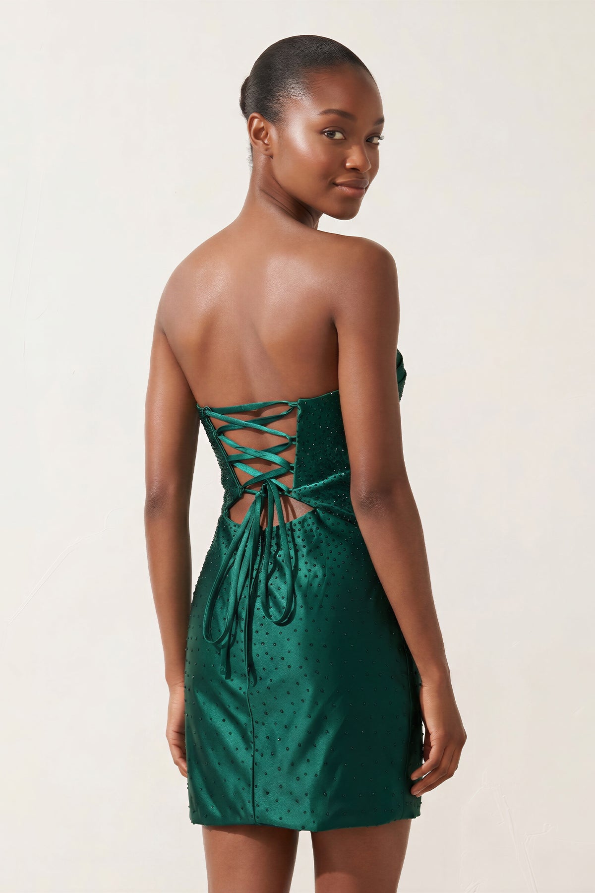 Dark Green - Sheath Sweetheart Sequined Cut Out Mini Party Dresses