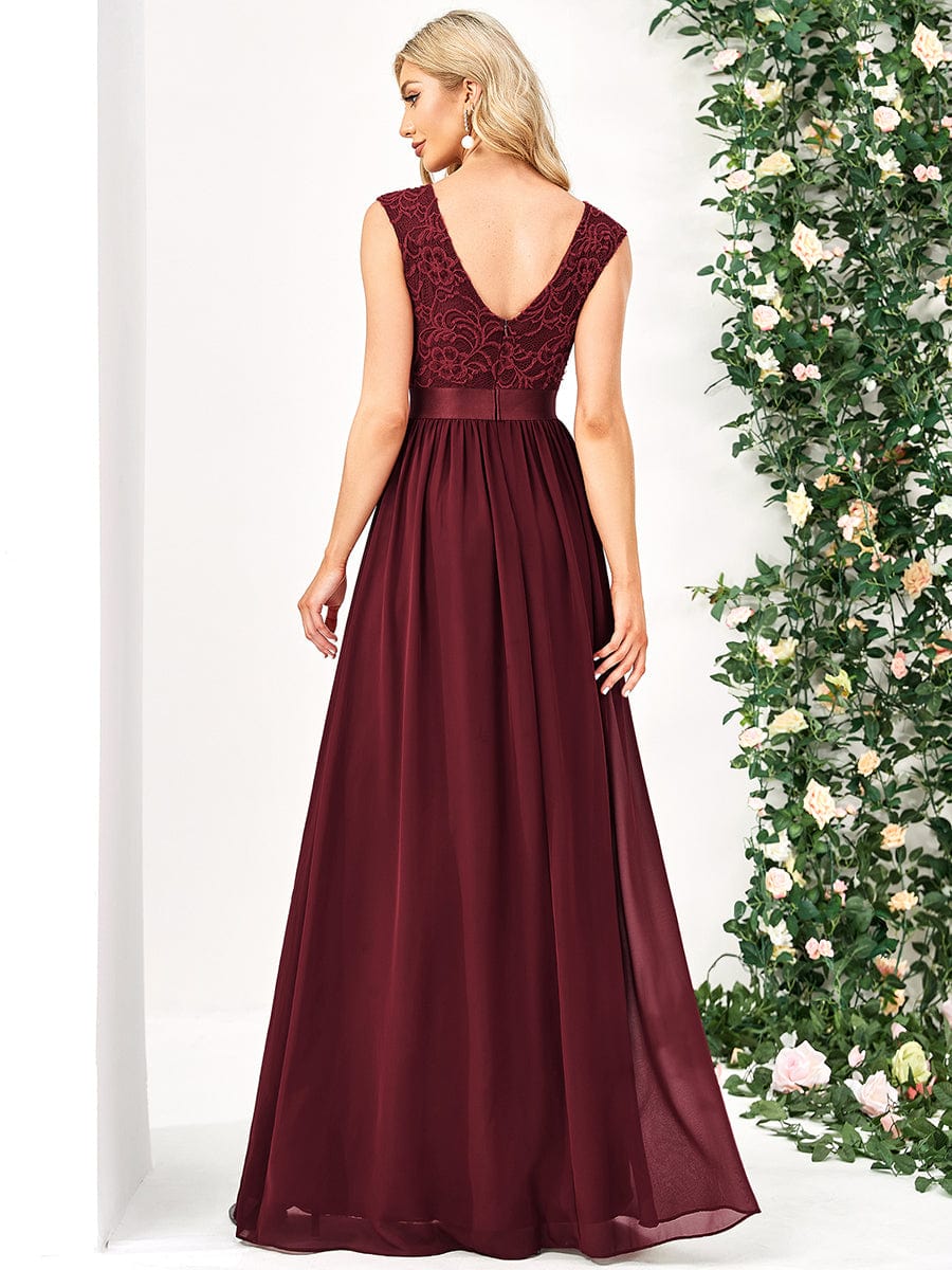 Vestido clásico de dama de honor con escote redondo y espalda en V, corpiño de encaje, vestidos formales de noche, vestidos de fiesta