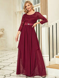 Classic Floral Lace Mother Dress with Long Sleeve Formal Evening Dresses