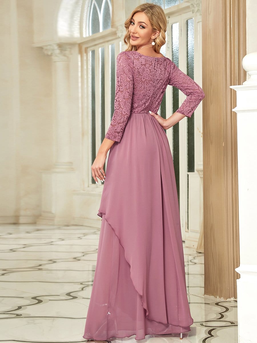 Classic Floral Lace Mother Dress with Long Sleeve Formal Evening Dresses