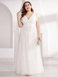 Elegantes Maxi-Brautkleid aus Spitze mit Rüschenärmeln