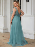 Maxi Langes Elegantes Ätherisches Tüll Abendkleid Formelle Ball Party Kleider Kleider
