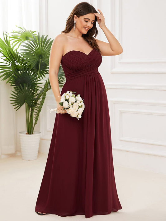 Plus Size One Shoulder Long Chiffon Bridesmaid Dress Formal Evening Dresses Gowns